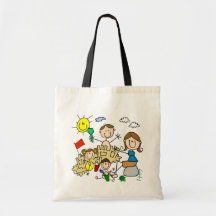 Stick Figures Family Beach Fun Tote Bag