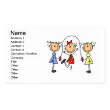 Stick Figures Jumping Rope Business Cards