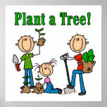 Stick Figures Plant a Tree Tshirts and Gifts Posters