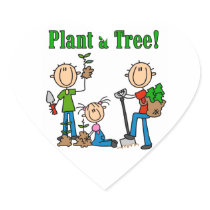 Stick Figures Plant a Tree Tshirts and Gifts Sticker