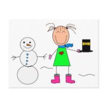 stick figures postcards