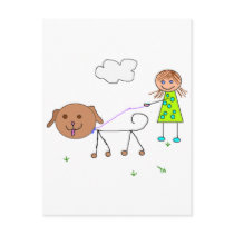stick figures postcards