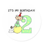 Stick Girl 2nd Birthday stickers