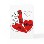 Stick Girl Be Mine Valentine Cards