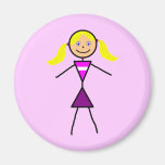 Stick Girl Blonde Refrigerator Magnet