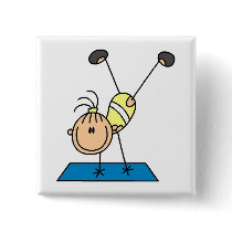 Stick Girl Doing Flips Tshirts and Gifts Pinback Button
