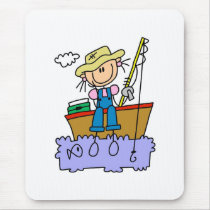 Stick Girl Fishing Mouse Pads