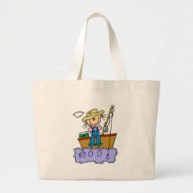 Stick Girl Fishing Tote Bag