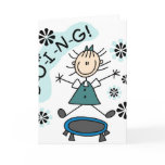 Stick Girl on Trampoline Greeting Card