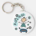 Stick Girl on Trampoline Keychains