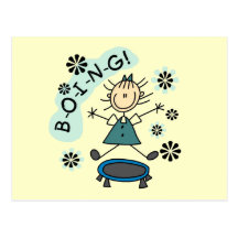 Stick Girl on Trampoline T-shirts and Gifts Postcards