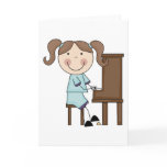 Stick Girl Playing Piano Greeting Card