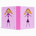 Stick Girl Redhead 3 Ring Binders