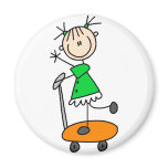 Stick Girl Skating Magnet