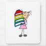 Stick Girl with Books Mouse Pads
