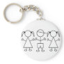 Stick kids keychain triplet girl girl boy