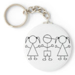 Stick kids keychain triplet girl girl boy