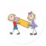 Stick Kids With Pencil stickers