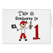 Stick Pirate 1st Birthday Greeting Cards