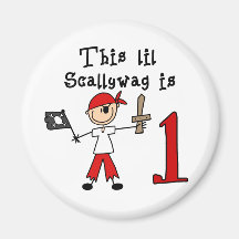 Stick Pirate 1st Birthday Refrigerator Magnets