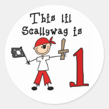 Stick Pirate 1st Birthday Sticker