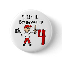 Stick Pirate 4th Birthday Pins