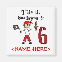 Stick Pirate 6th Birthday Magnet