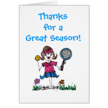 Stick Tennis Girl Card