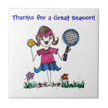 Stick Tennis Girl Tile