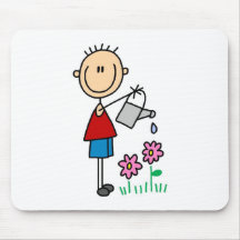 Stick Watering Flowers Mousepad