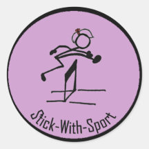 Stick With Sport Hurdle Girl Pick Ur Colour Round Sticker