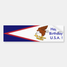 Sticker American Samoa, Happy Birthday U.S.A.! Bumper Sticker