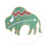 Sticker Buffalo Design Native American