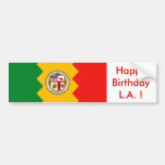Sticker Flag of Los Angeles, Happy Birthday L.A.! Bumper Sticker