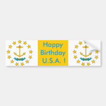 Sticker Flag of Rhode Island Bumper Stickers