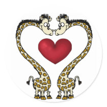 Sticker-Giraffe Love Couple Valentine