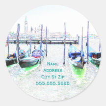 Sticker - Gondolas at  San Marco creative colour