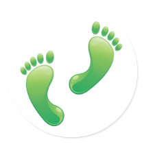 Sticker: Green footprints