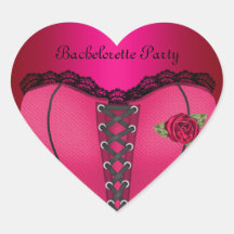 Sticker Heart Bachelorette Party Pink Peach Corset