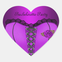 Sticker Heart Bachelorette Party Purple Corset