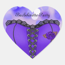 Sticker Heart Bachelorette Party Purple Corset