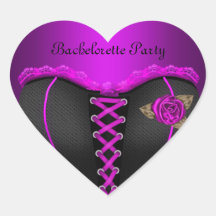 Sticker Heart Bachelorette Party Purple Corset