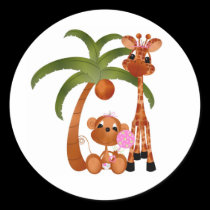 Sticker-It's a Girl Jungle babies stickers