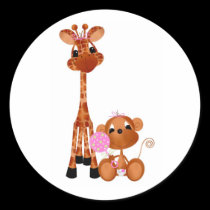Sticker-It's a Girl Jungle babies stickers