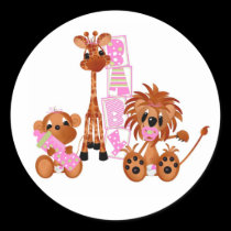 Sticker-It's a Girl Jungle babies stickers