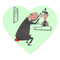 Sticker Retro Pink Heart ophthamologist eye doc dr