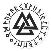 sticker round Tri-Triangle Rune Shield