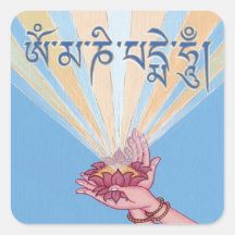 STICKER SHEET - Lotus with Tibetan Mantra