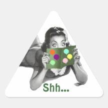 Sticker Shh... Retro Lady Fun Surprise Party Seals