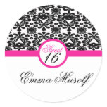 sticker sweet sixteen party  black pink  chic